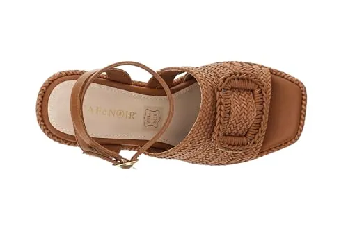 CafèNoir Platform Intrecciata Sandali Cuoio