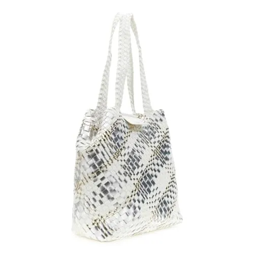 CafèNoir shopping bag reversibile intrecciata multicolor
