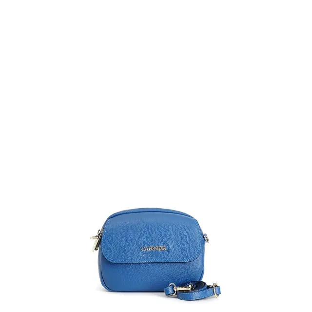 CafèNoir Camera Bag Pelle Bluette con Pattina