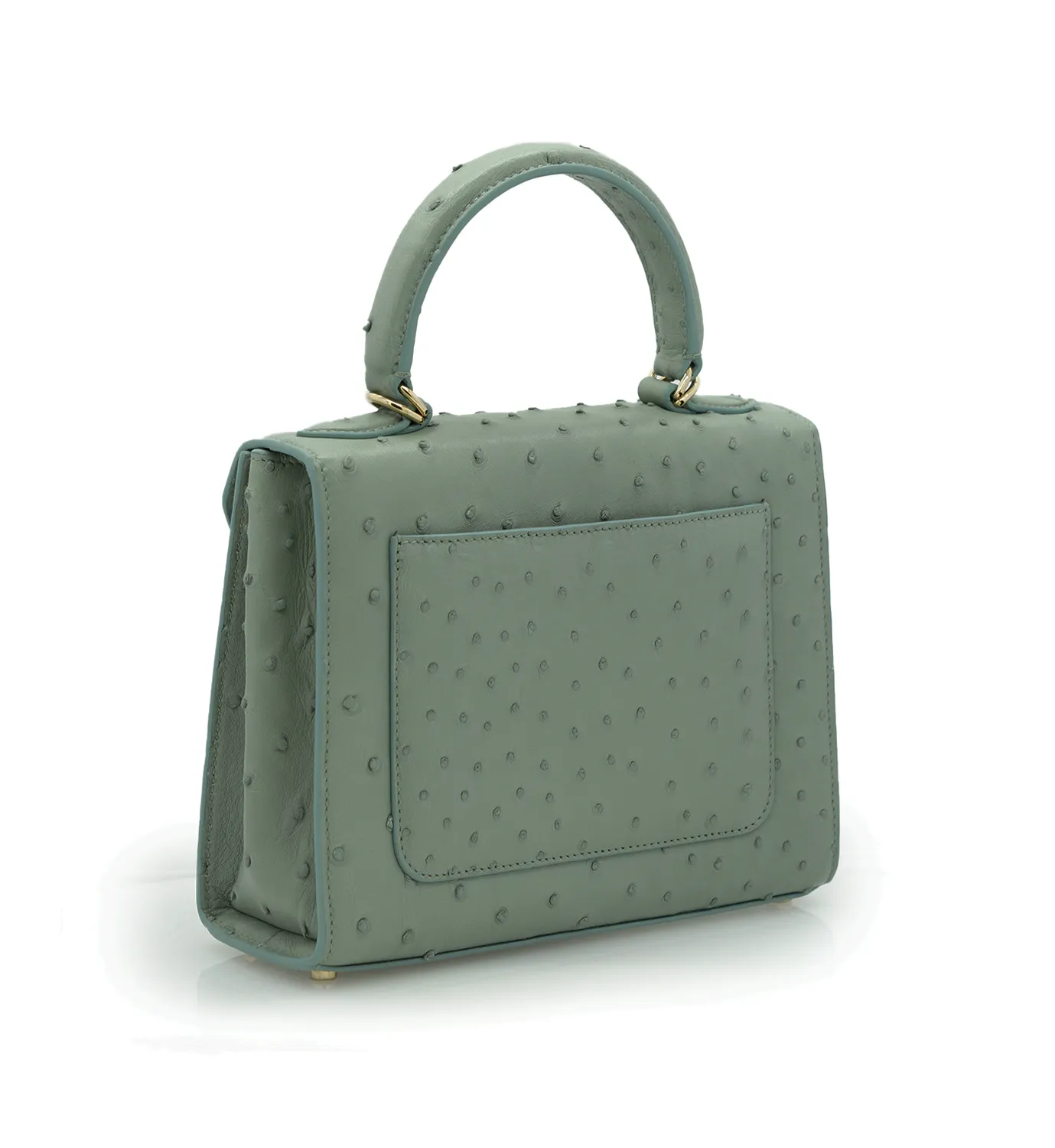 Cardinal Milano First Lady Borsa Pelle Struzzo Salvia