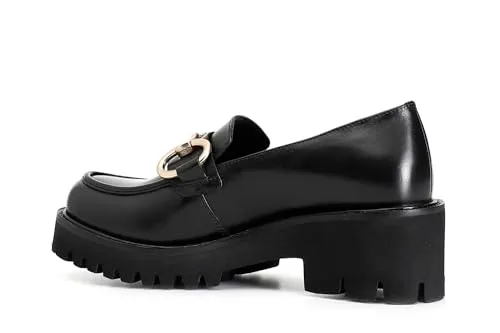 CafèNoir Mocassino Donna Pelle Nero con Morsetto