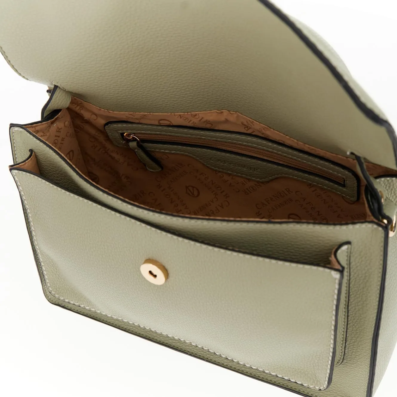CafèNoir Borsa a Mano Salvia Pattina Logo Effetto Pelle