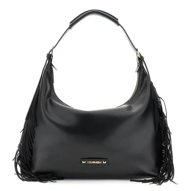 CafèNoir borsa a spalla frange nero