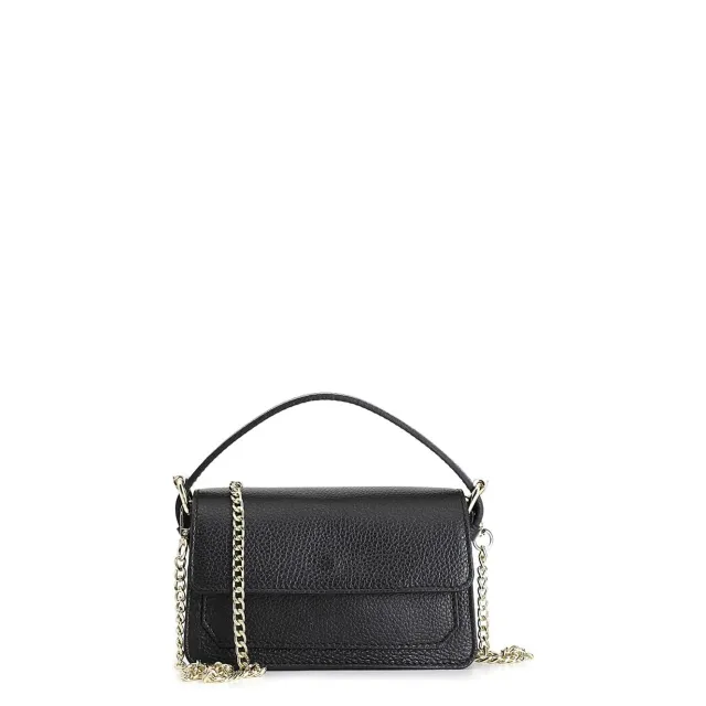 CafèNoir Borsa a Spalla Pelle Nero Manici Fibbia