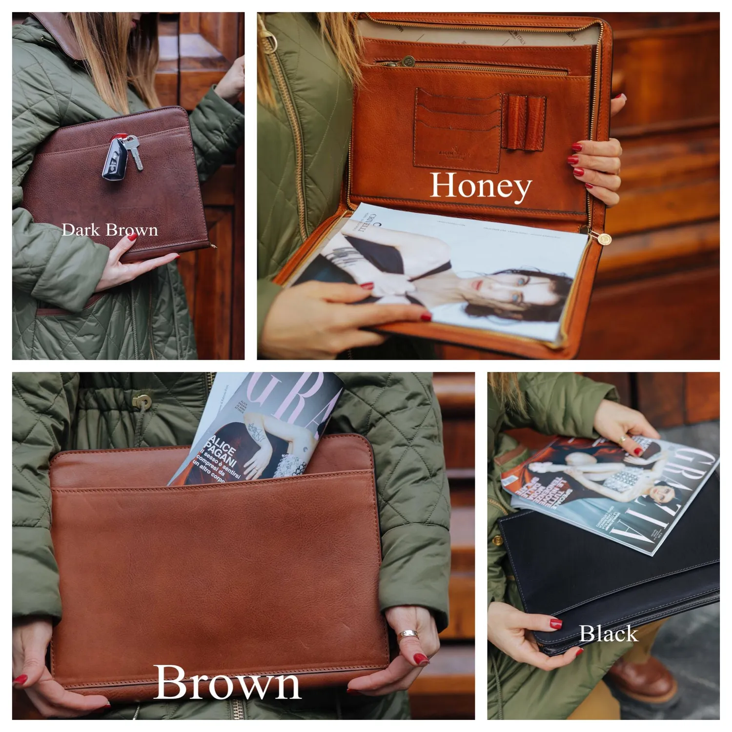 Aigin Milano Document sleeve 13 pollici marrone vegetale