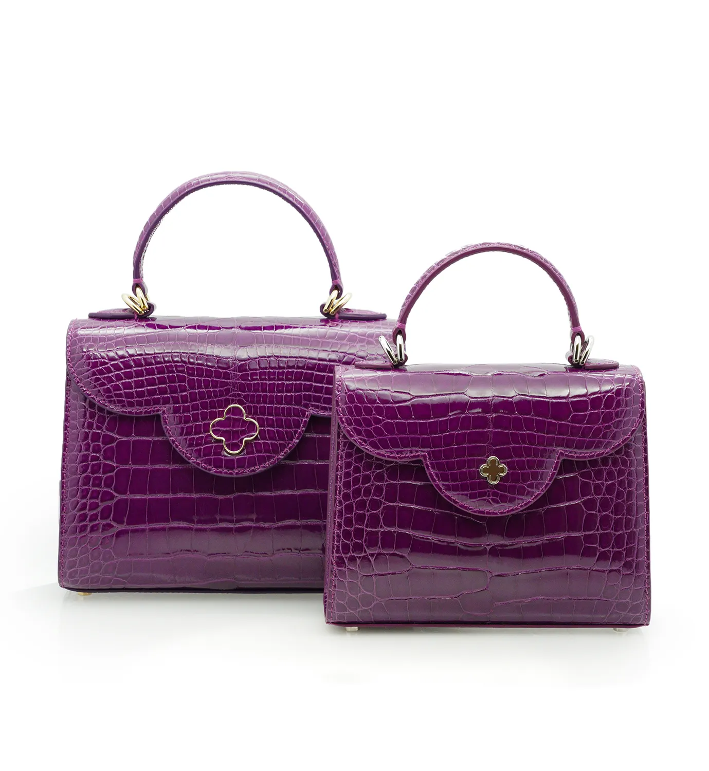 Cardinal Milano First Lady Borsa Mano Alligatore Viola