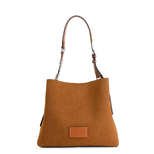 CafèNoir Borsa a Spalla Effetto Suede Cuoio Lettering