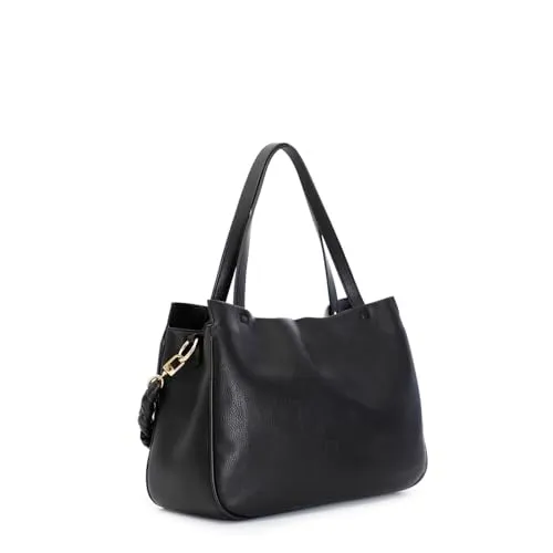 CafèNoir Shopping Catena Borsa Nero Zip 33x25 cm