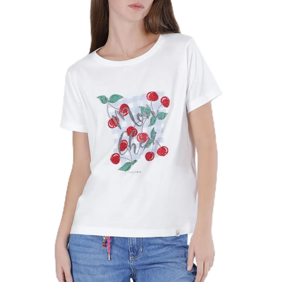 CafèNoir T-Shirt Cotone Ciliegie Off White M
