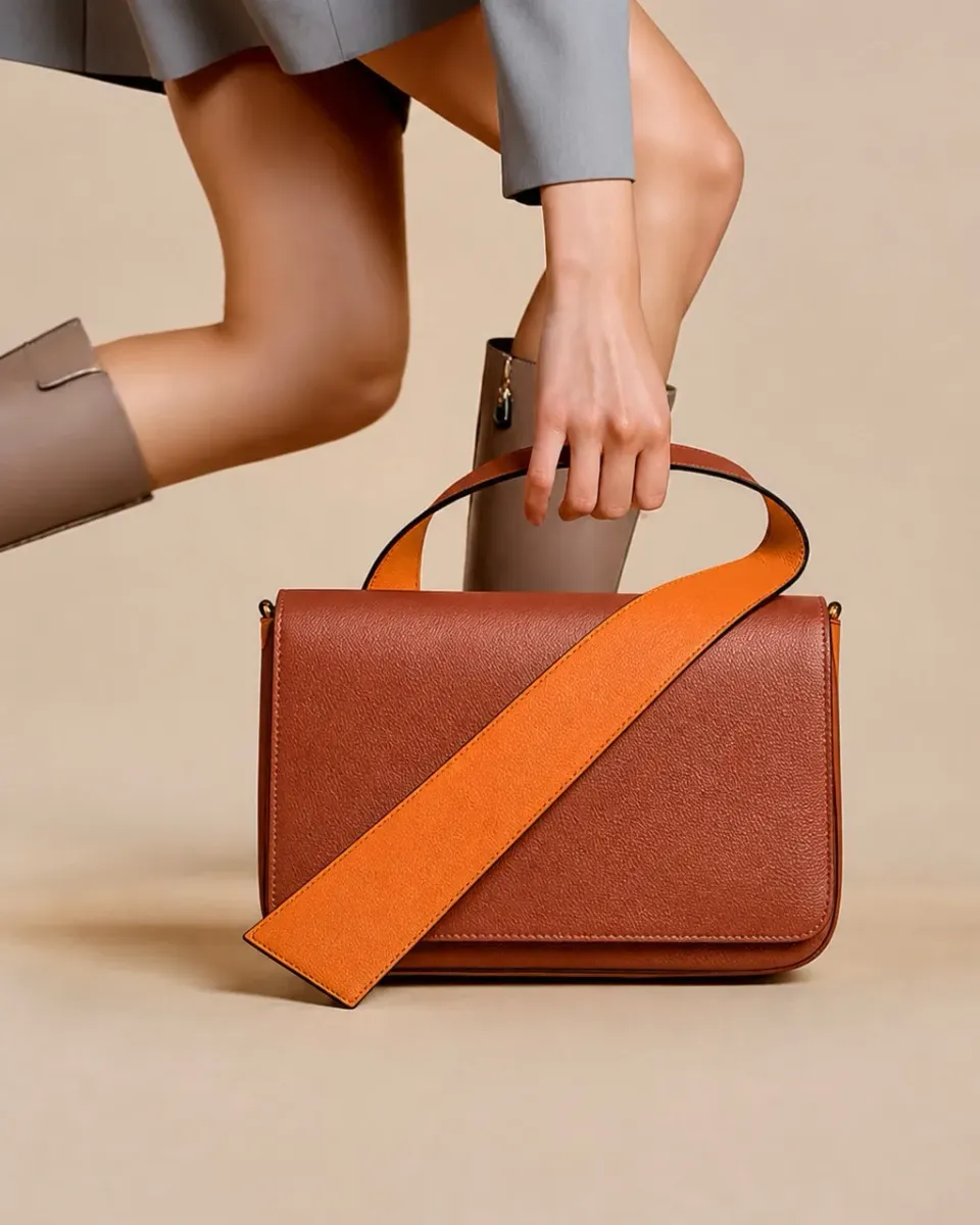 Figus Loop Bag borsa pelle cuoio arancio