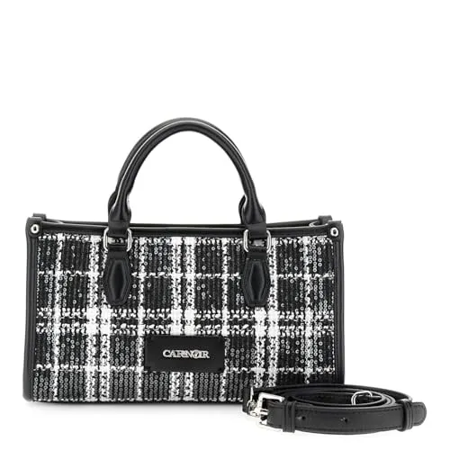 CafèNoir Mini Bag Quadri Pochette Nera Paillettes