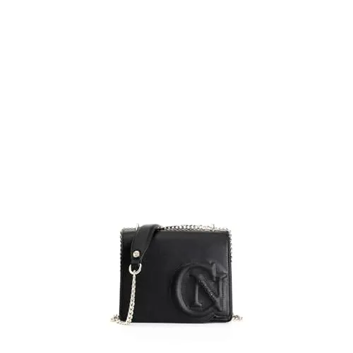 CafèNoir Minibag Logo Rilievo Pochette Nera Catena Dorata