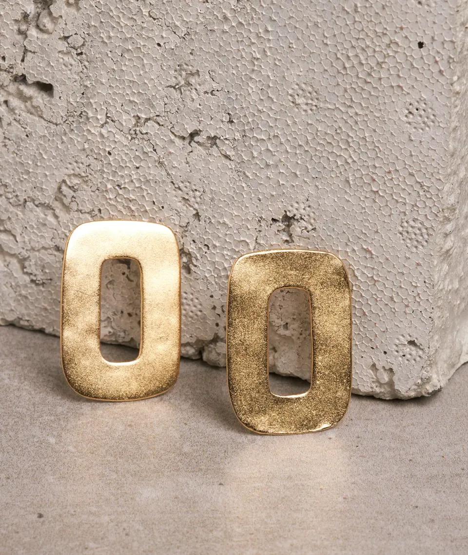 Figus Basic Gold Rettangolo orecchini bronzo dorato