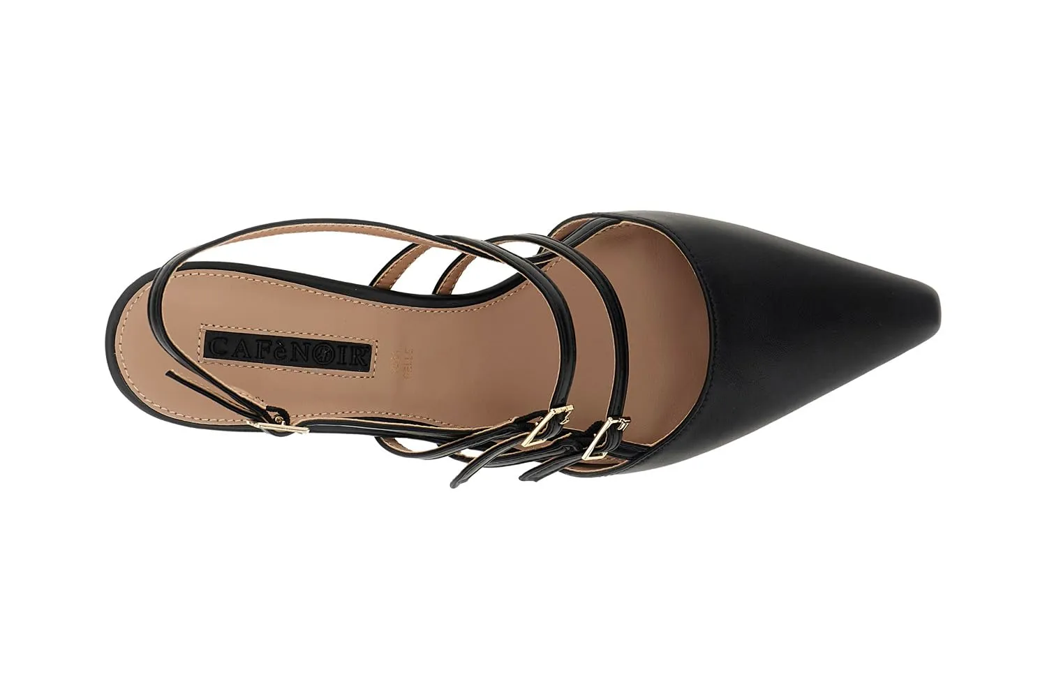 CafèNoir Décolleté Slingback Pelle Nere Tacco 5 cm