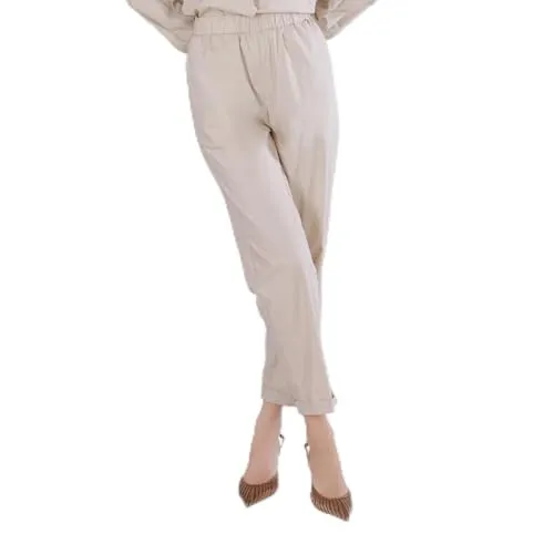CafèNoir Jogger in Popeline Pantaloni S Sabbia