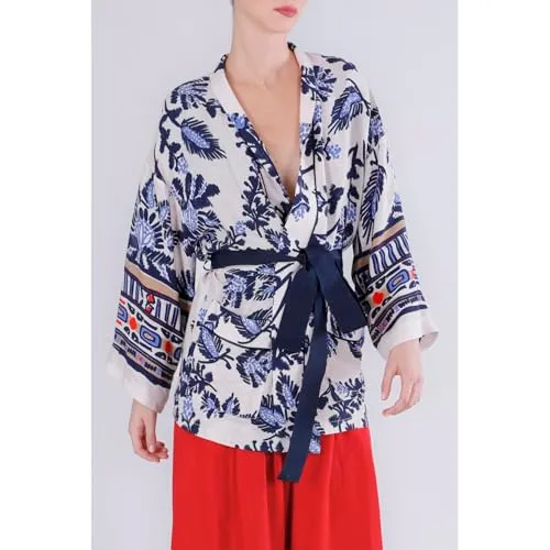 CafèNoir Kimono Stampato kimono donna 38 Fiore Multiblu