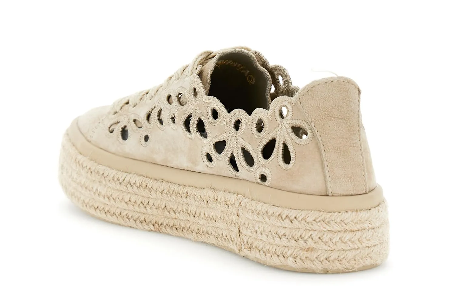 CafèNoir Sneakers Pelle Intagli Laserati Donna Beige
