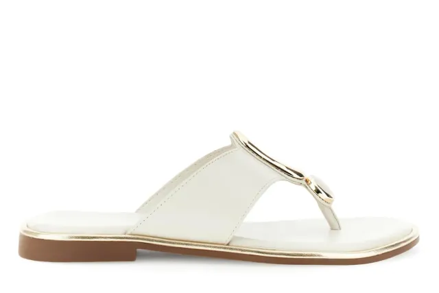 CafèNoir Infradito Pelle Osso 39 con Accessorio Piatti