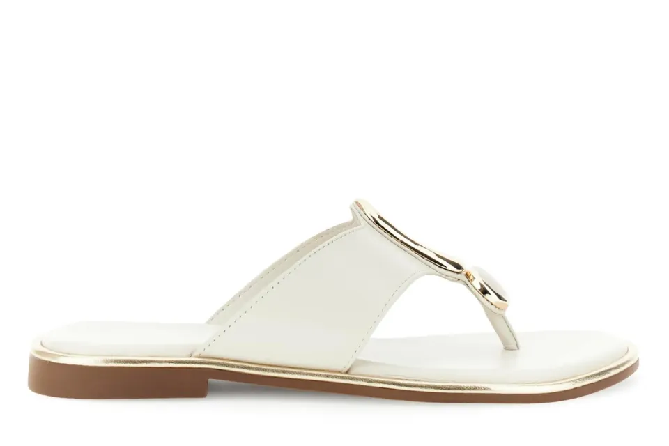 CafèNoir Infradito Pelle Osso 39 con Accessorio Piatti