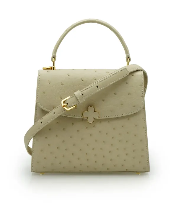 Cardinal Milano Tiffany Beige borsa struzzo beige tracolla