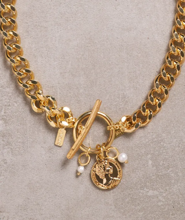 Figus Groumette Moneta Perle collana girocollo gold