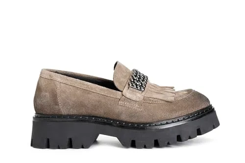 CafèNoir Mocassino Donna Scamosciato Frange Noce 39