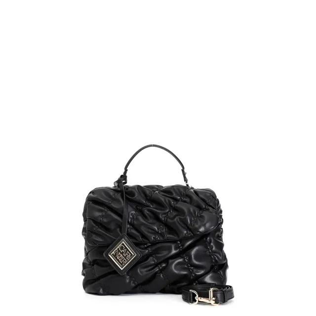 CafèNoir Pattina Goffrata Borsa a Spalla Nera