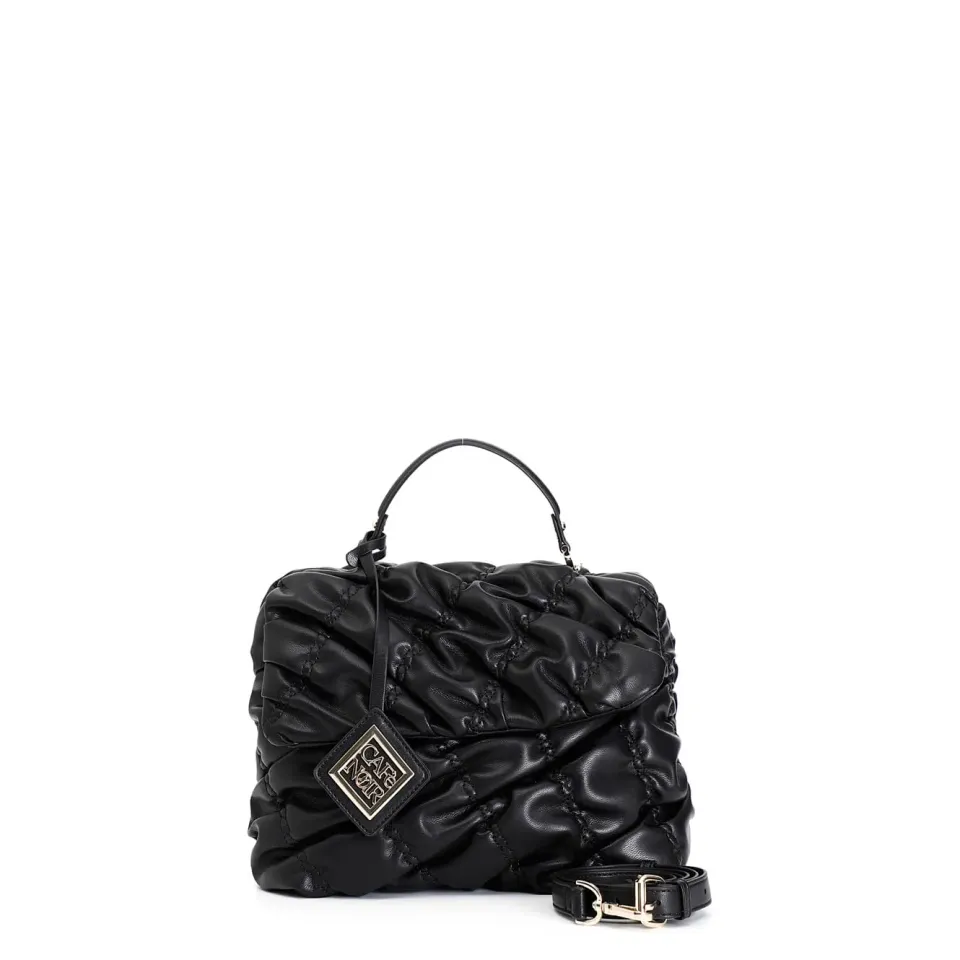 CafèNoir Pattina Goffrata Borsa a Spalla Nera