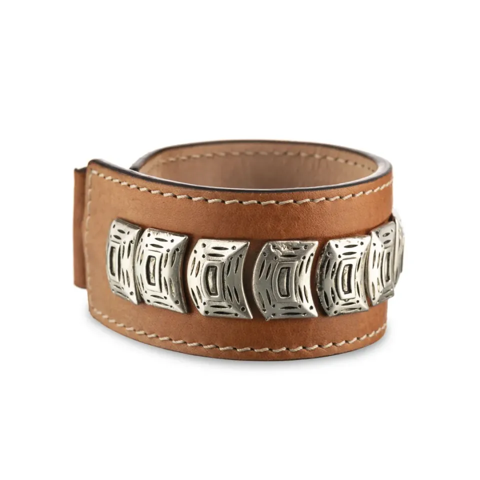 Re Artù Cador bracciale pelle cognac alamaro