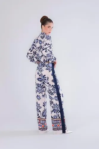 CafèNoir Pantaloni Palazzo Donna Fiore Multiblu