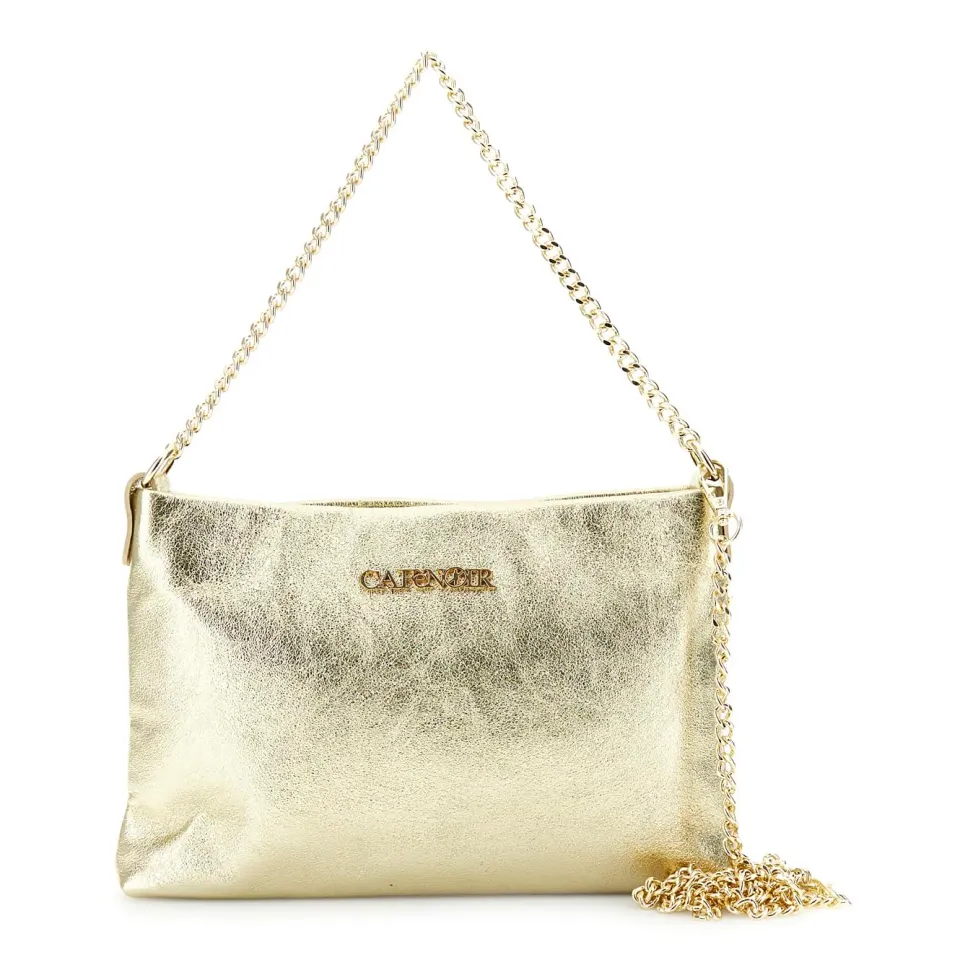 CafèNoir Pochette Pelle Metallizzata Catena Oro