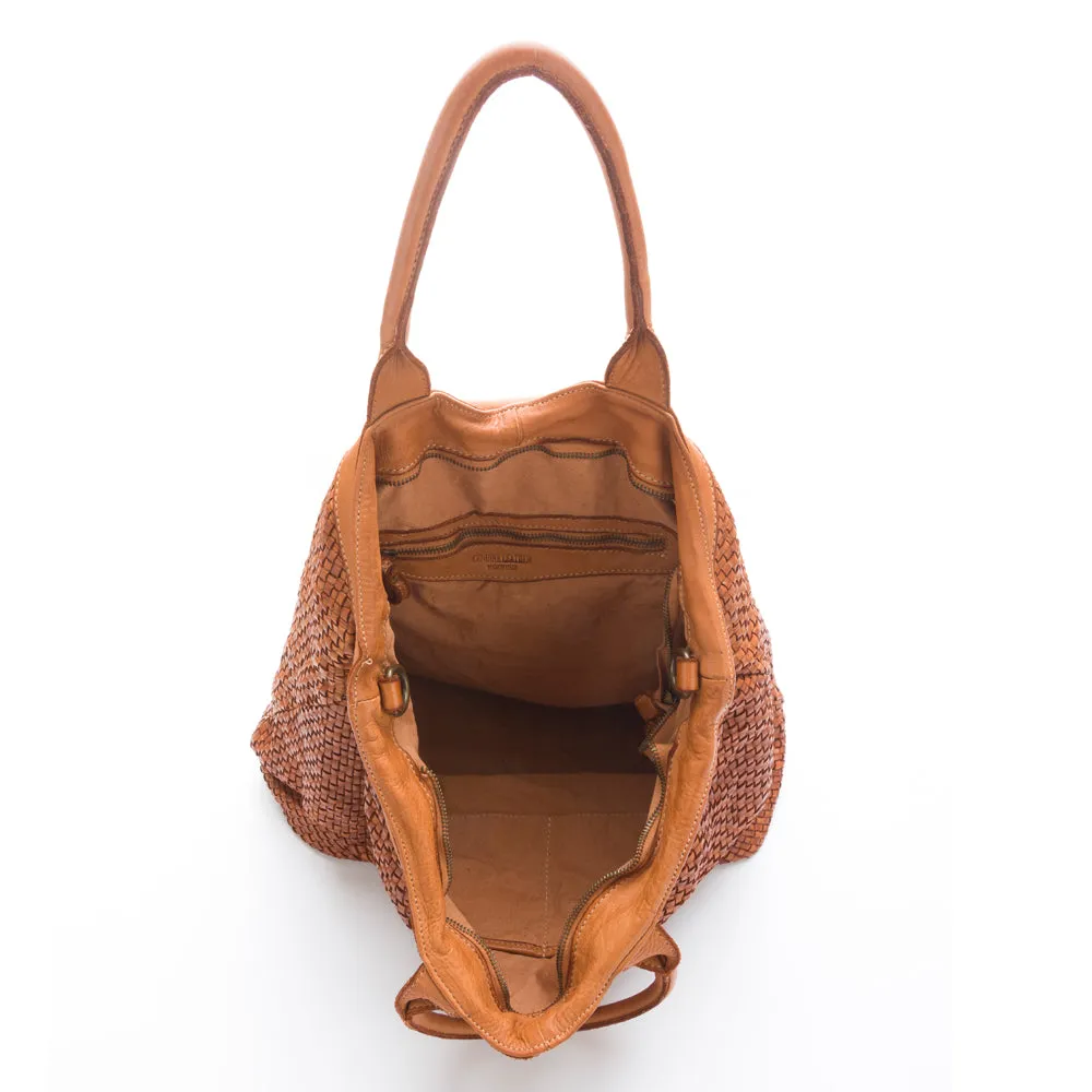 La Via Firenze Butter Collection V031 borsa mano cuoio intrecciata