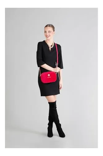 CafèNoir Camera Bag Velluto Trapuntato borsa fuxia catena