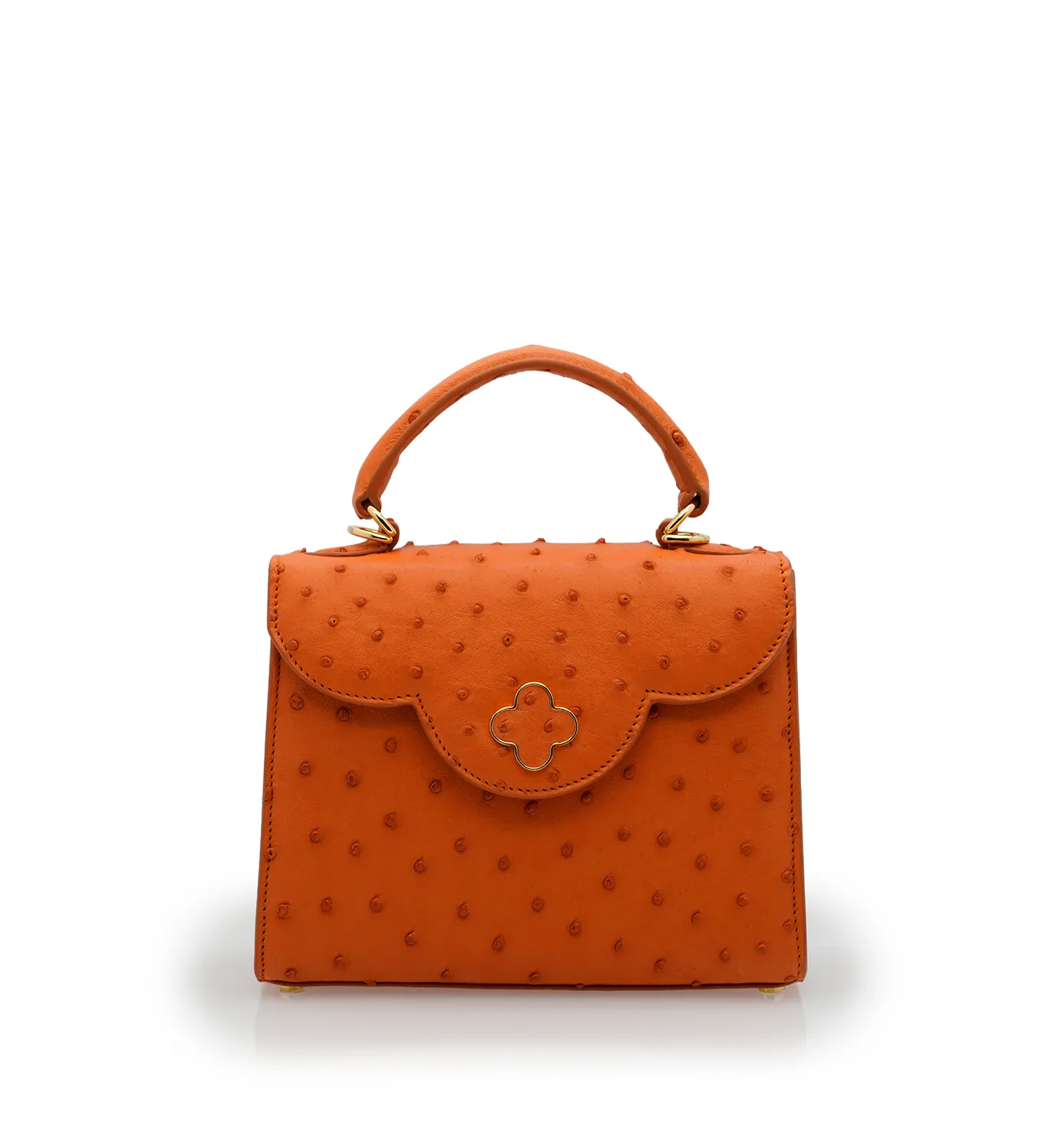 Cardinal Milano First Lady Small Borsa Pelle Struzzo Arancio