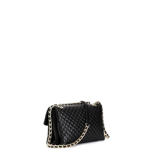 CafèNoir Piccola Pattina Trapuntata Borsa a Spalla Nera