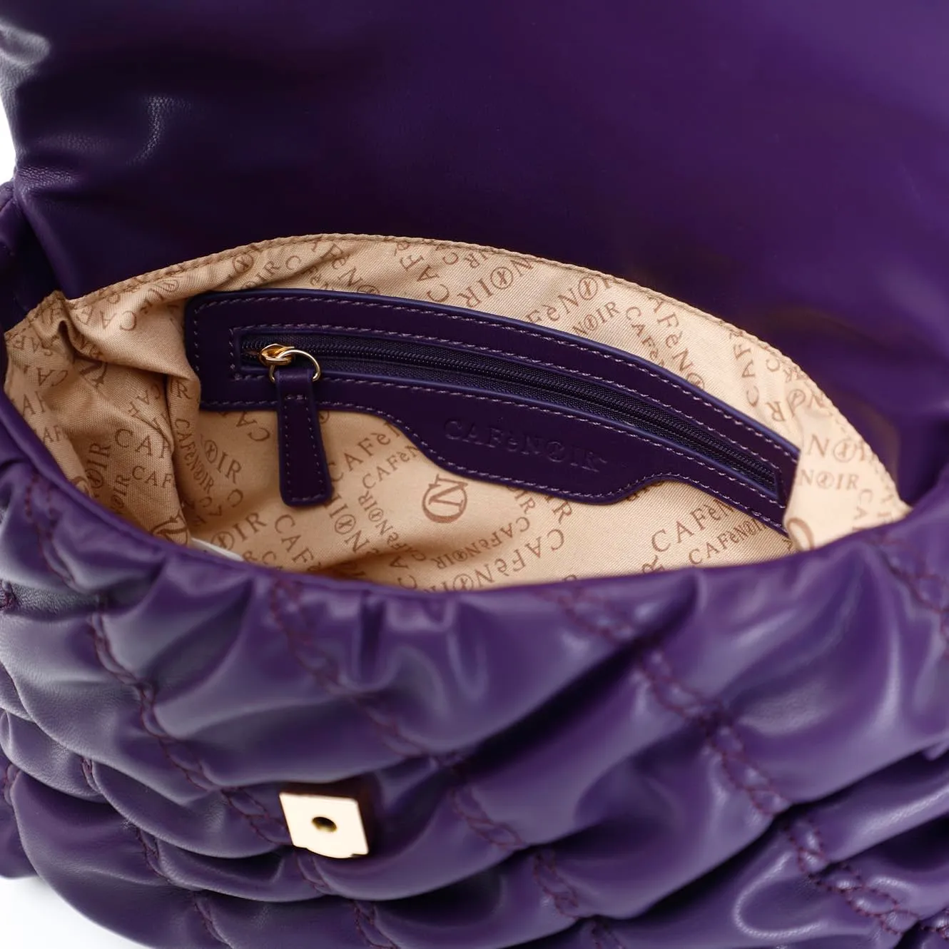 CafèNoir Pattina Goffrata borsa a spalla viola calamita