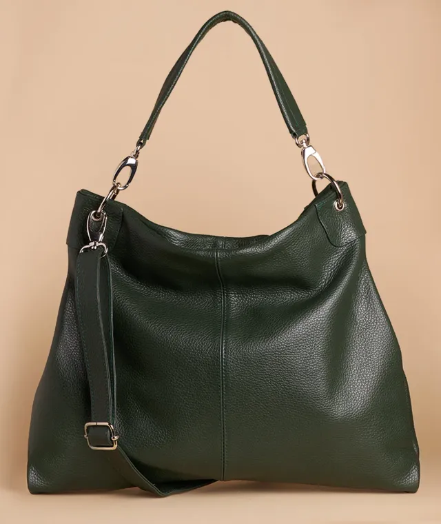 Figus Shoulder borsa a spalla verde inglese pelle