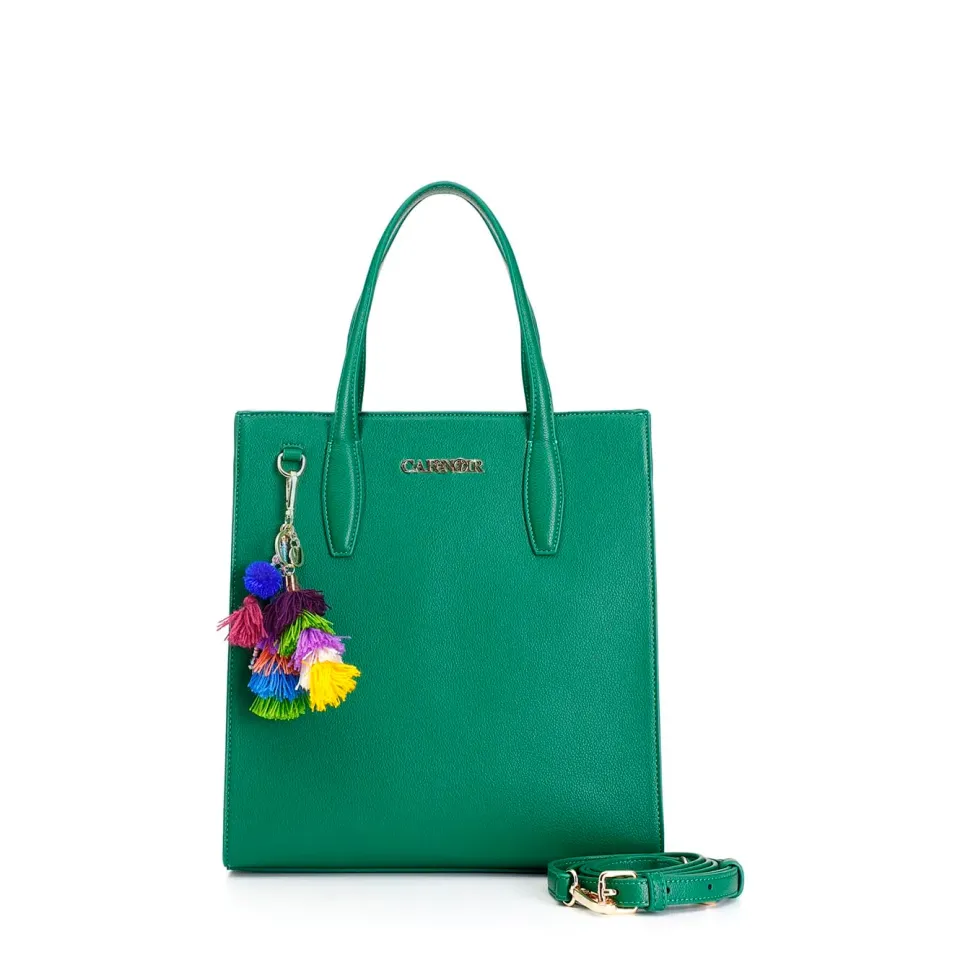 CafèNoir Pendaglio Borsa Shopping Verde Zip