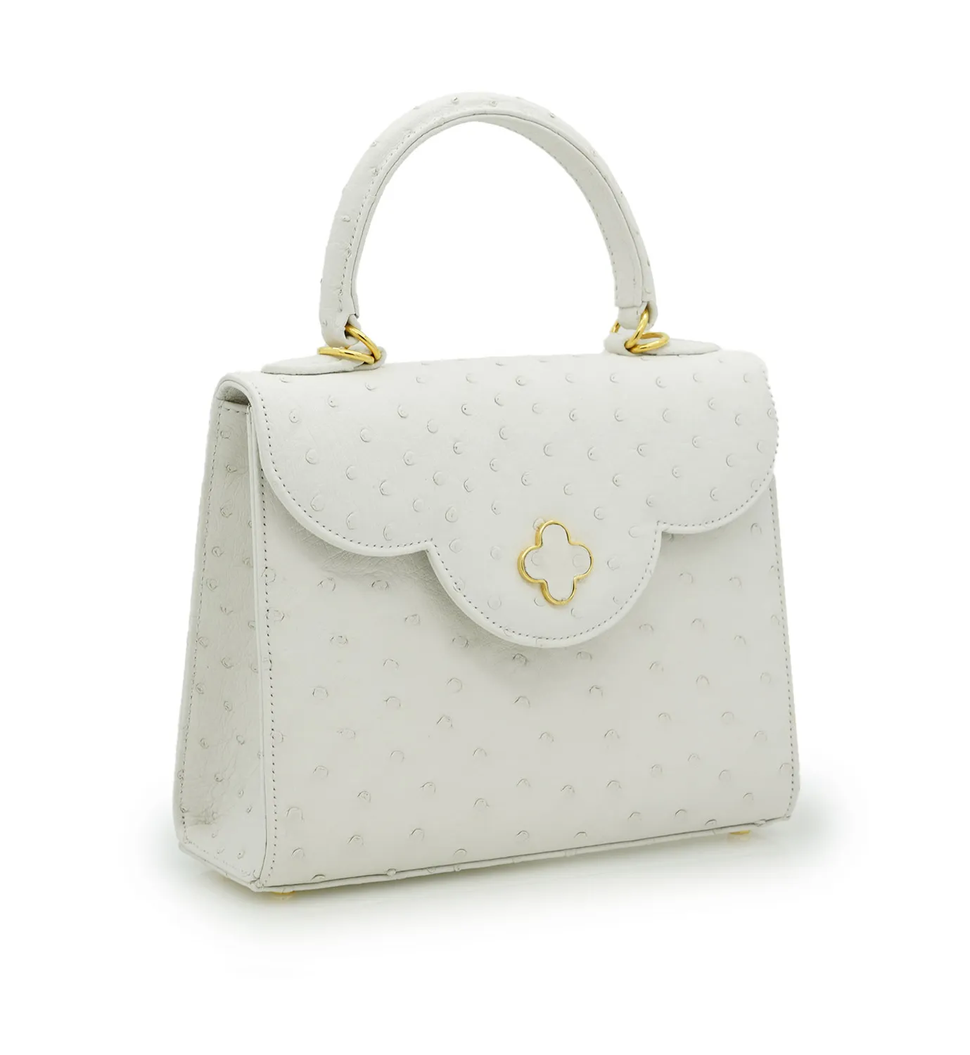 Cardinal Milano First Lady White Ostrich borsa bianca struzzo