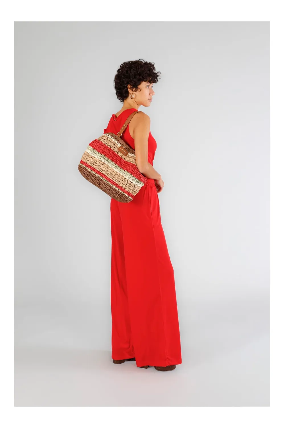 CafèNoir Tote Crochet Borsa Multi/Nero Fatta a Mano