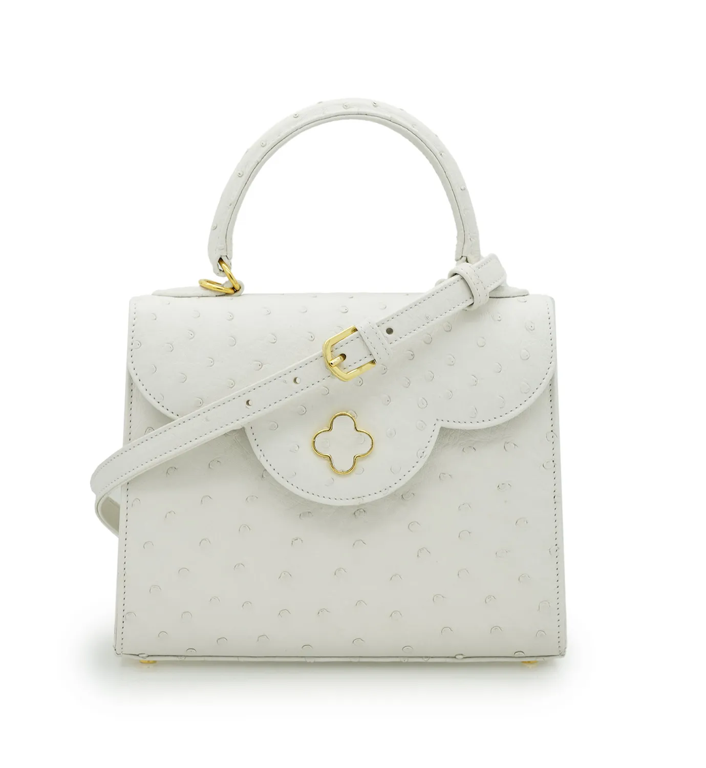 Cardinal Milano First Lady White Ostrich borsa bianca struzzo