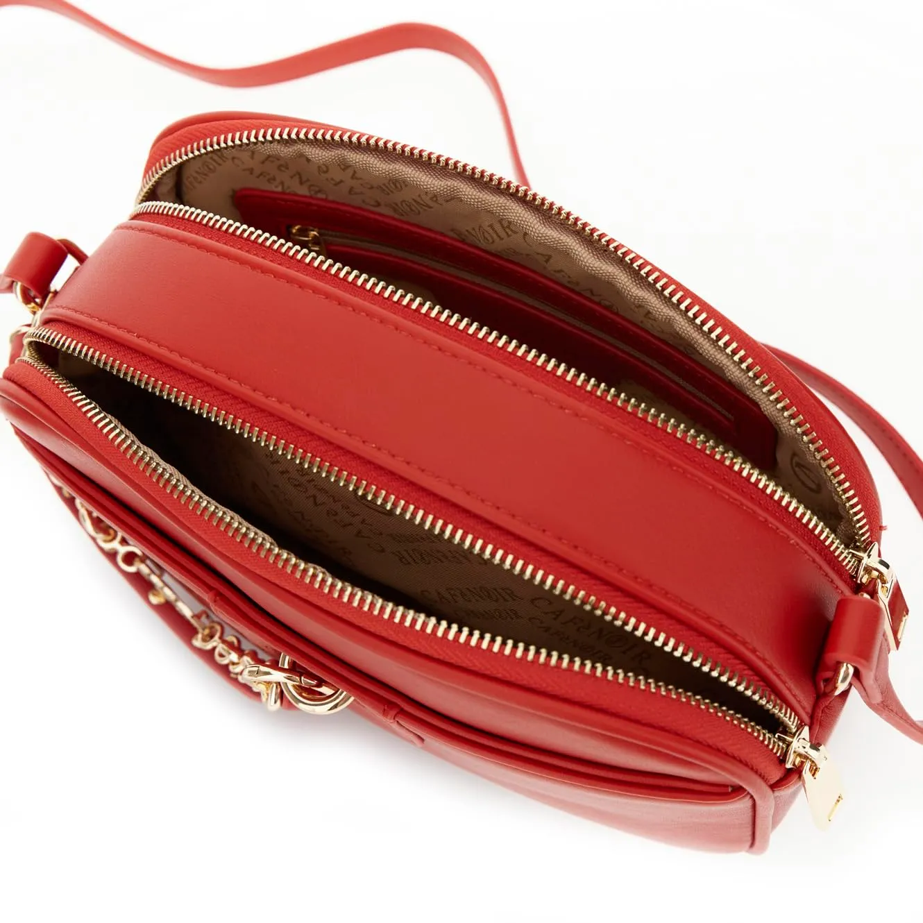 CafèNoir Camera Bag Effetto Pelle Borsa Rossa