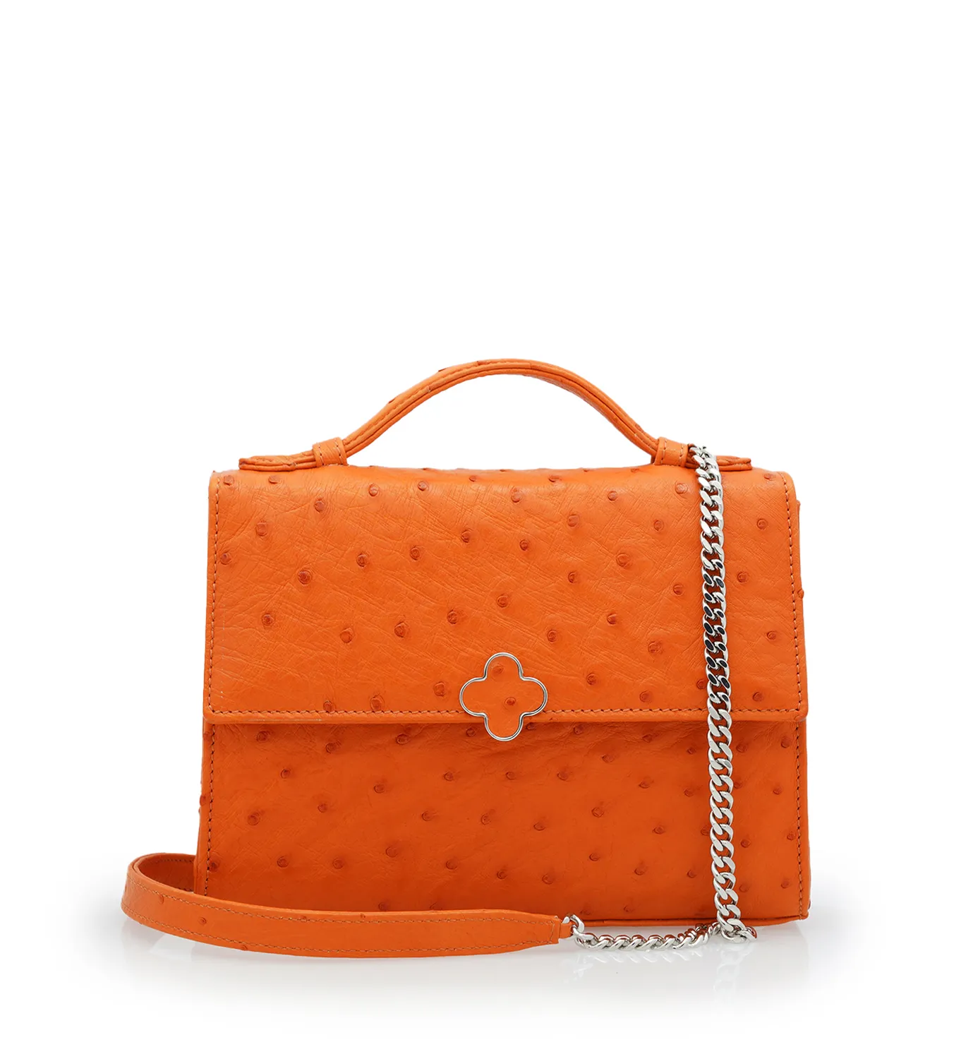Cardinal Milano Miss Cardinal borsa spalla struzzo arancio