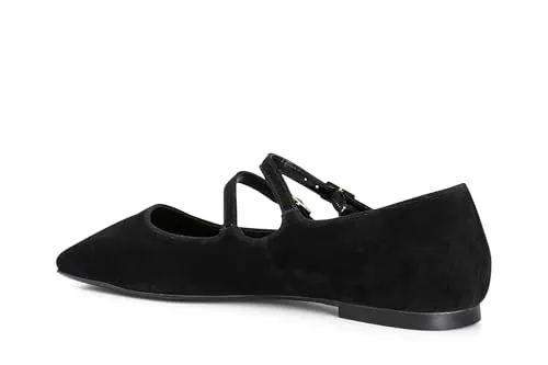 CafèNoir Ballerine Camoscio Nero Doppio Laccio Fibbia