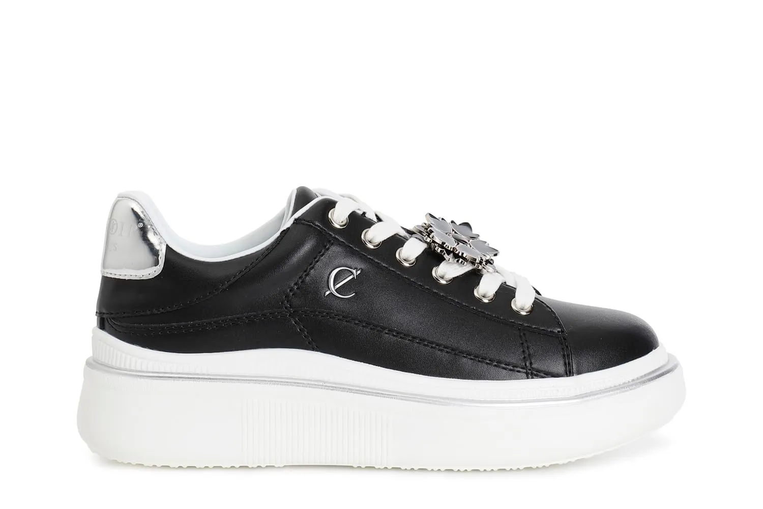 CafèNoir Sneakers Donna Pelle Plateau 3 cm Accessorio