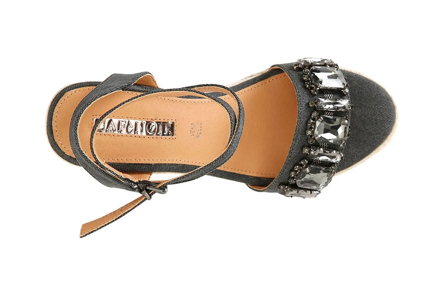 CafèNoir sandali donna canvas zeppa corda