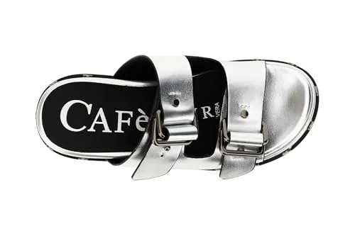 CafèNoir Frate sandali platform donna Argento 39 laminato