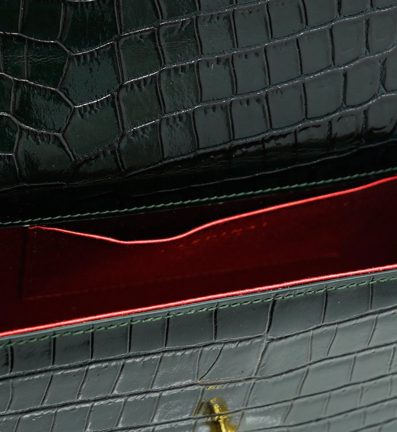 Cardinal Milano Opèra borsa vitello stampa coccodrillo verde