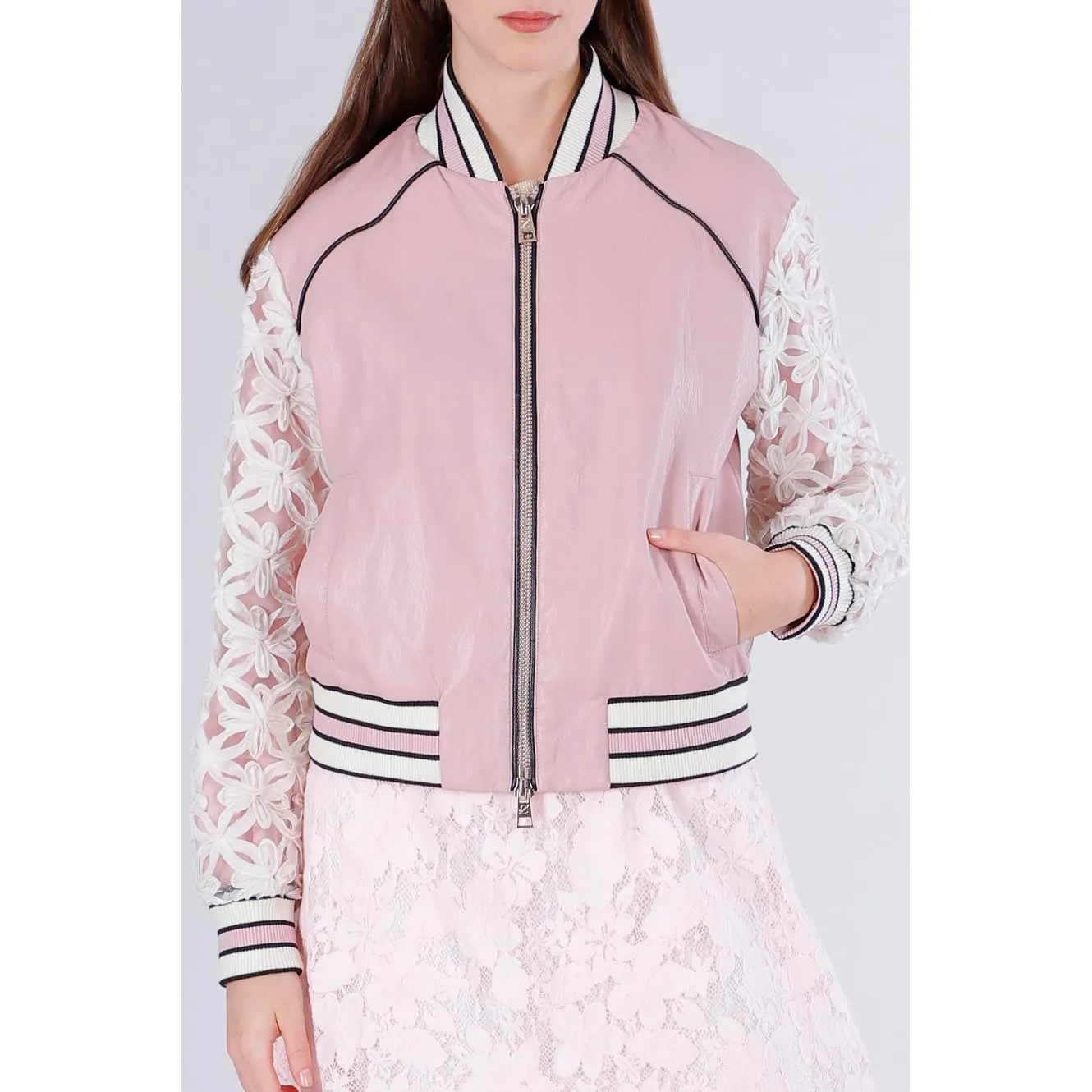 CafèNoir Bomber Similpelle Pizzo Rosa 40-46
