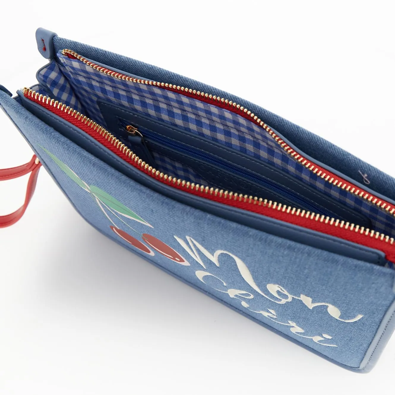 CafèNoir Clutch Canvas Nappa Pochette Denim